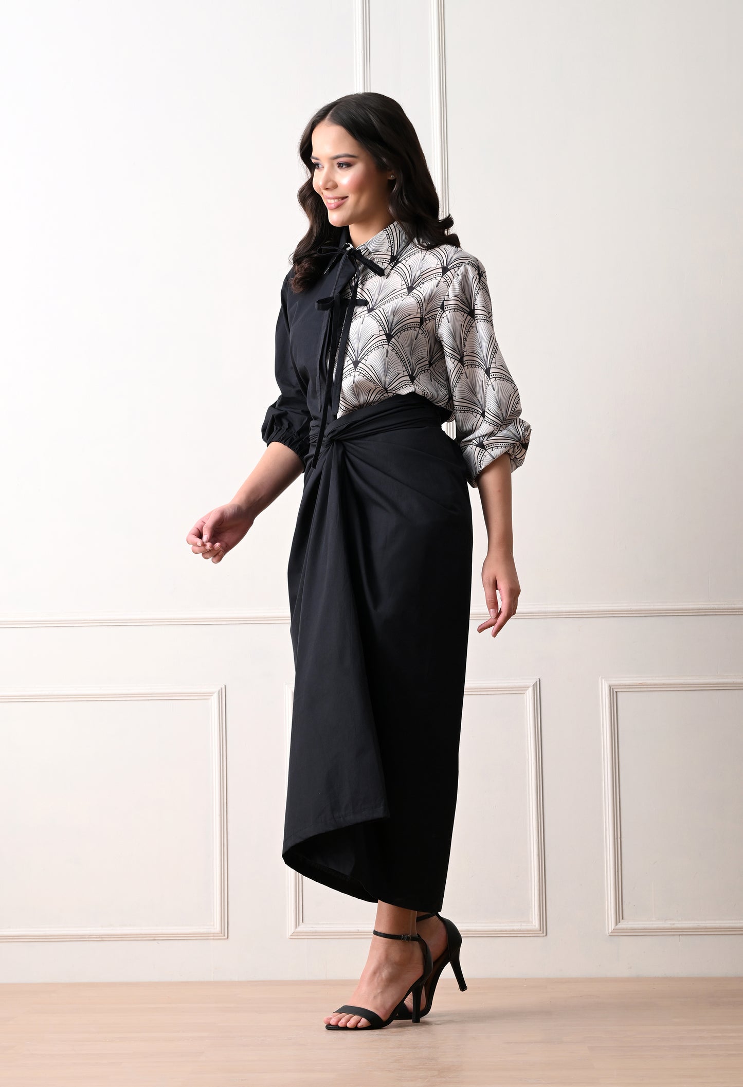 MIDNIGHT SET WITH DRAPE SKIRT