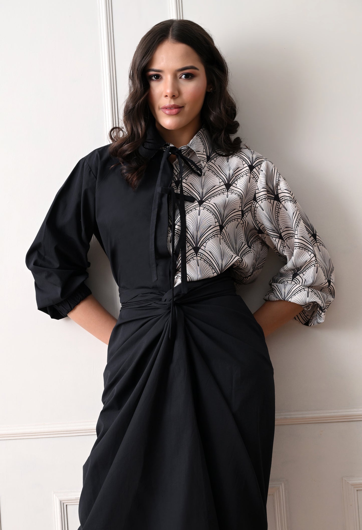 MIDNIGHT SET WITH DRAPE SKIRT
