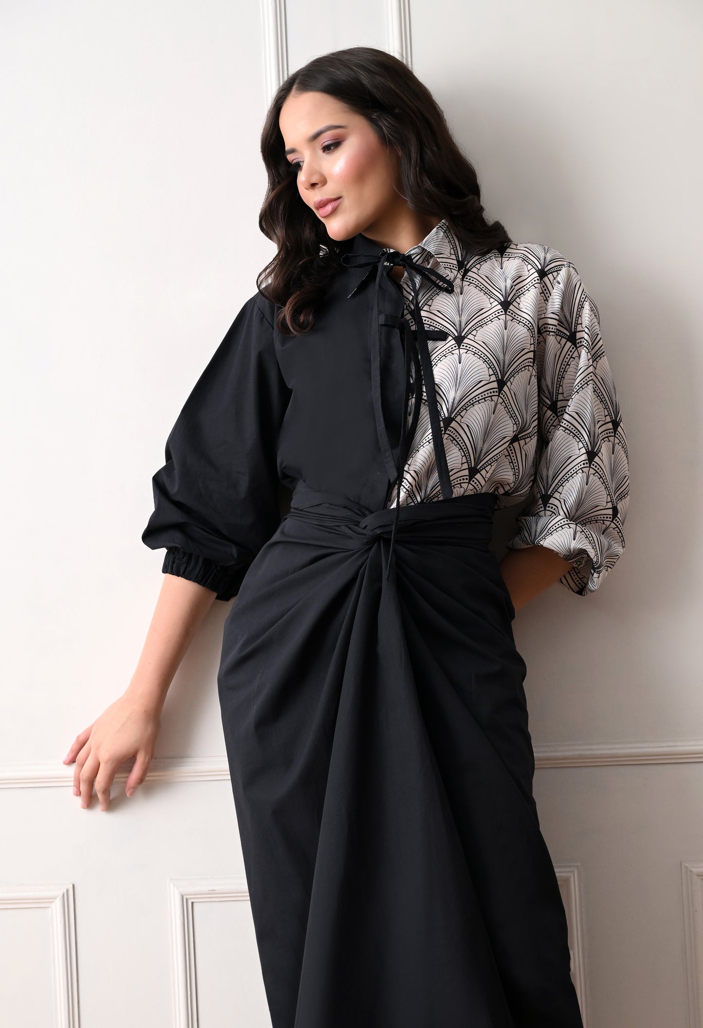 MIDNIGHT SET WITH DRAPE SKIRT