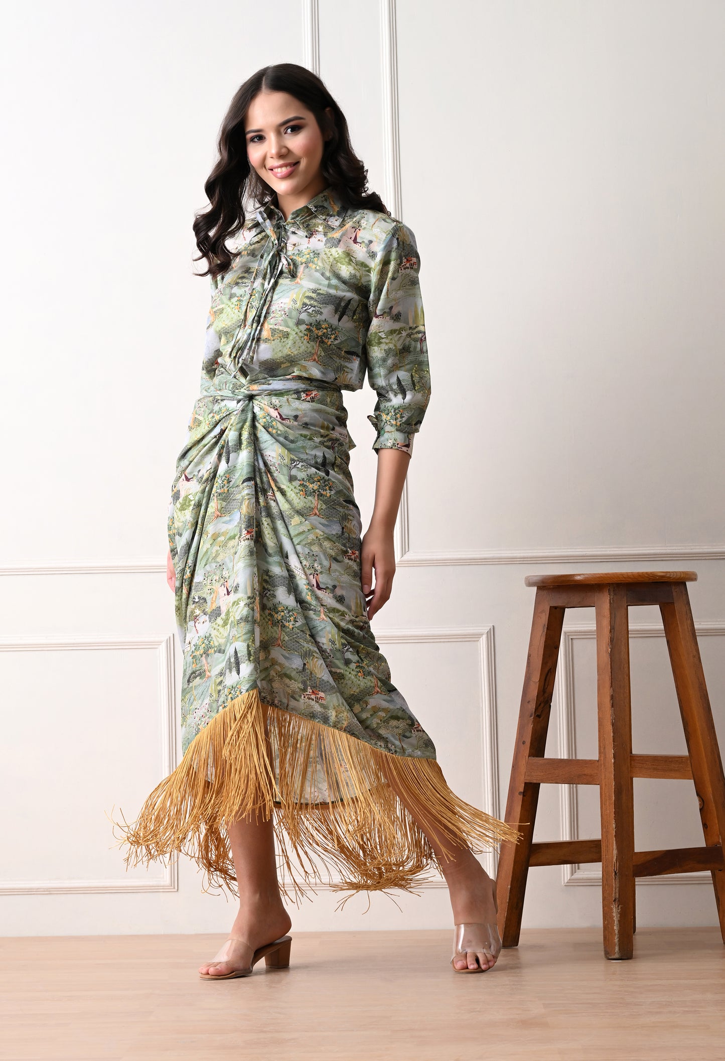 SAGE FRINGE DRAPE