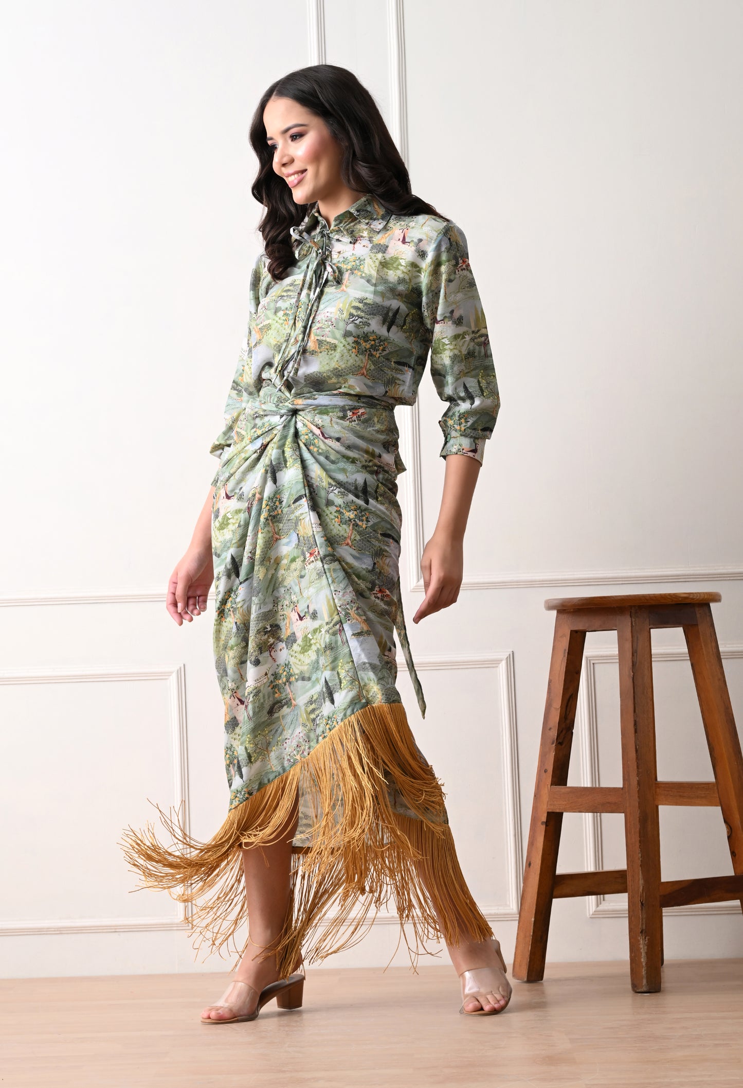 SAGE FRINGE DRAPE