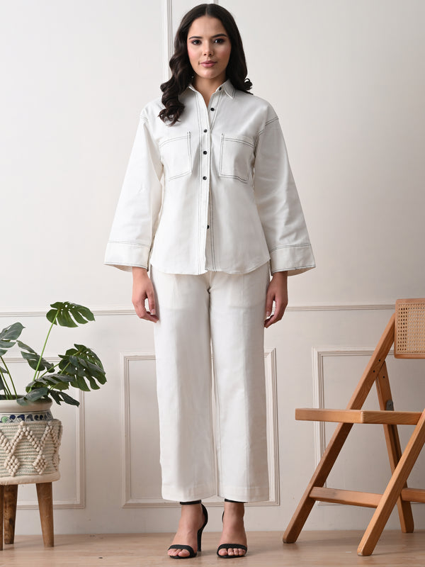 CLASSIC WHITE SET WITH BLACK STITCH